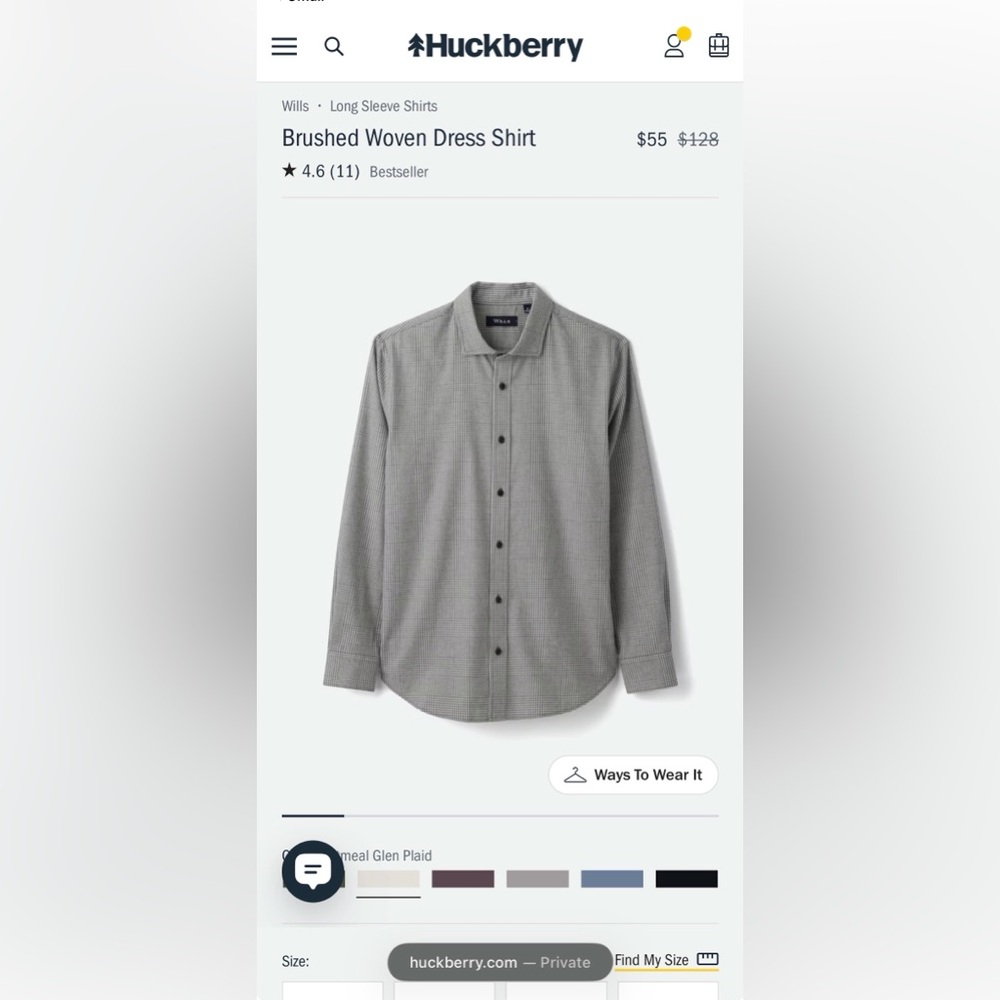 Wills Brushed Woven Dress Shirt